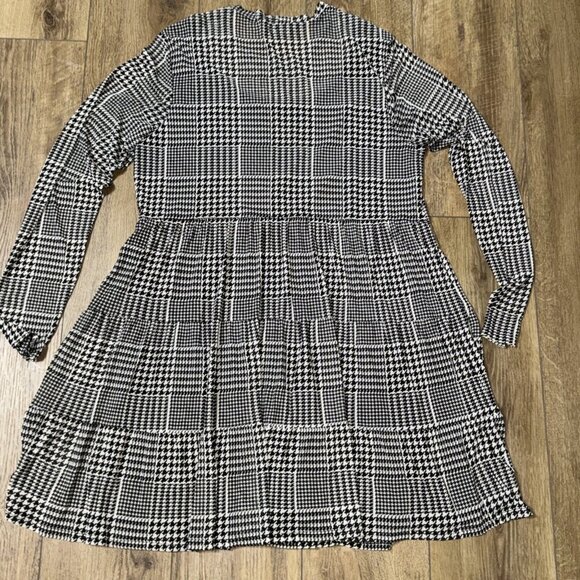 Lily Rose Black And White Checked Dress  Women large knee length - Picture 4 of 6